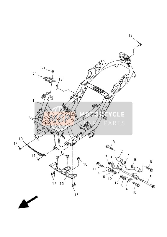 Yamaha YP250R 2014 Frame for a 2014 Yamaha YP250R